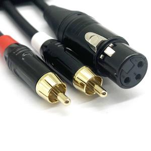 Unbalanced Female XLR to Dual RCA Y Splitter Patch Cable